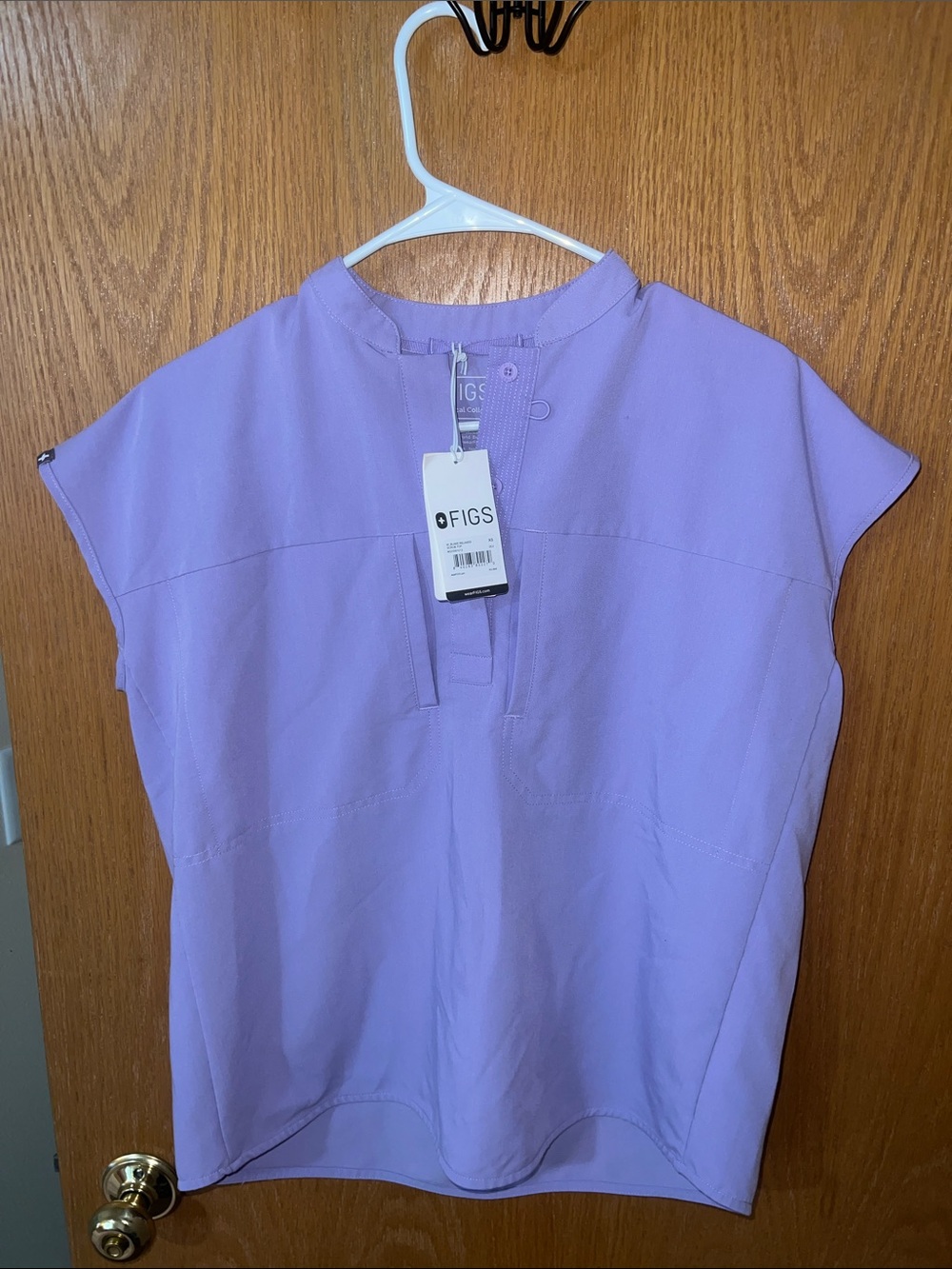 FIGS Lavender Short-Sleeve Blake Scrub Top